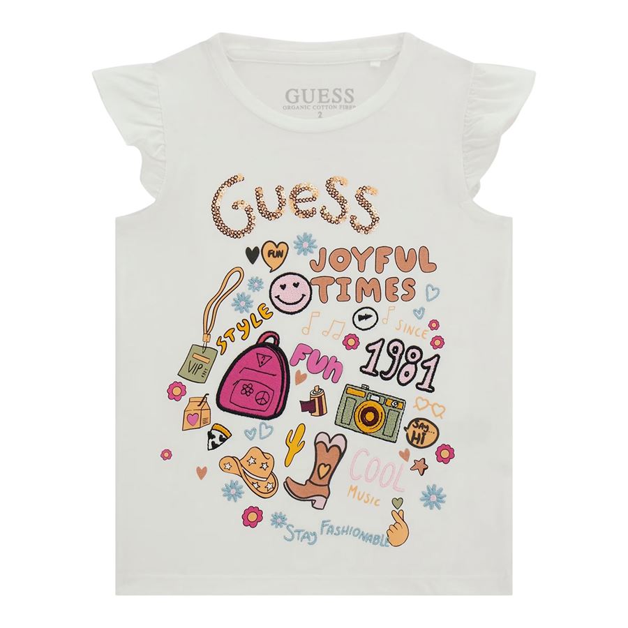 T-shirt manica cora con stampa logo da bambina Guess Kids | K5GI11/K6YW4G011